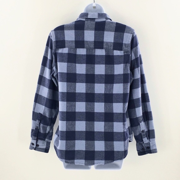 L.L. Bean Tops Ll Bean Women Flannel Shirt Blue Buffalo Plaid